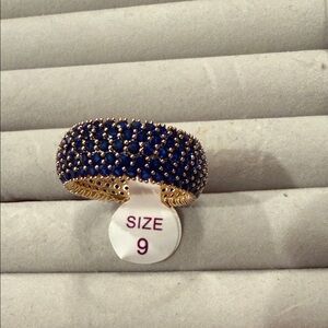 Bomb Party September Gold and Blue Ring